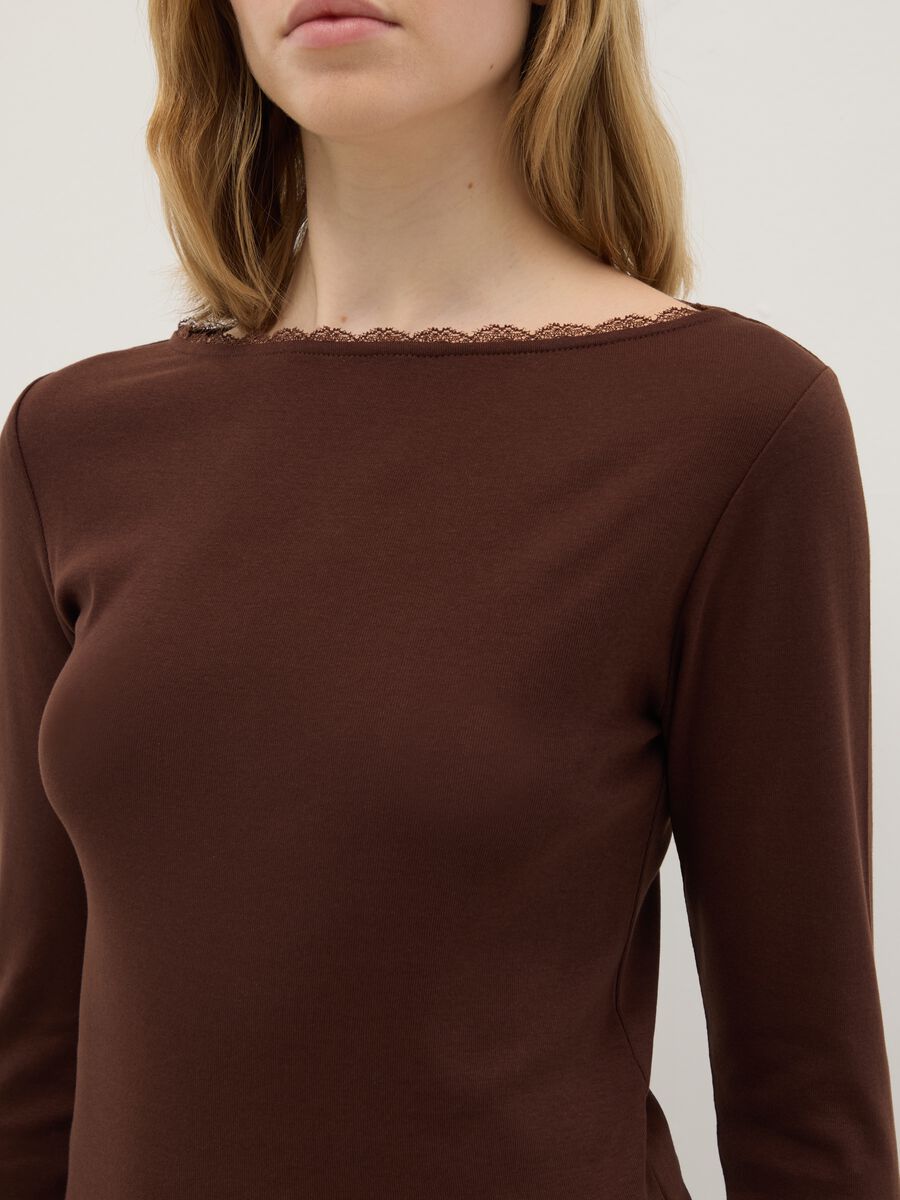 Brown pure cotton regular fit t-shirt_3