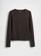 Brown long sleeve stretchy top_3