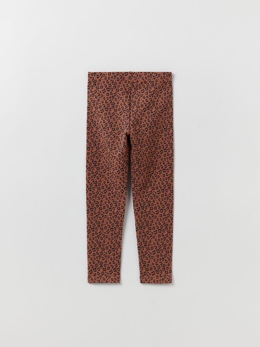 Leggings in cotone stretch con stampa_1