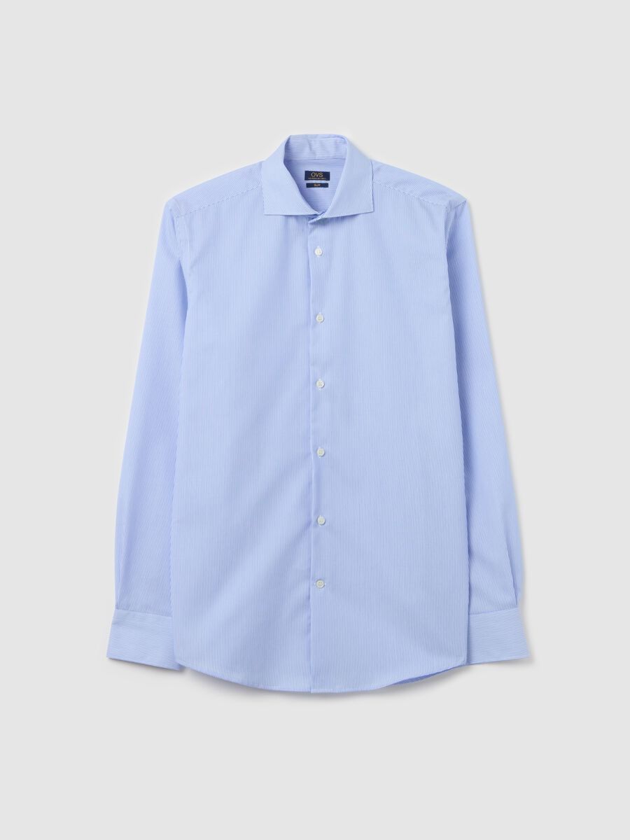 Slim-fit no-iron shirt with thin stripes_4