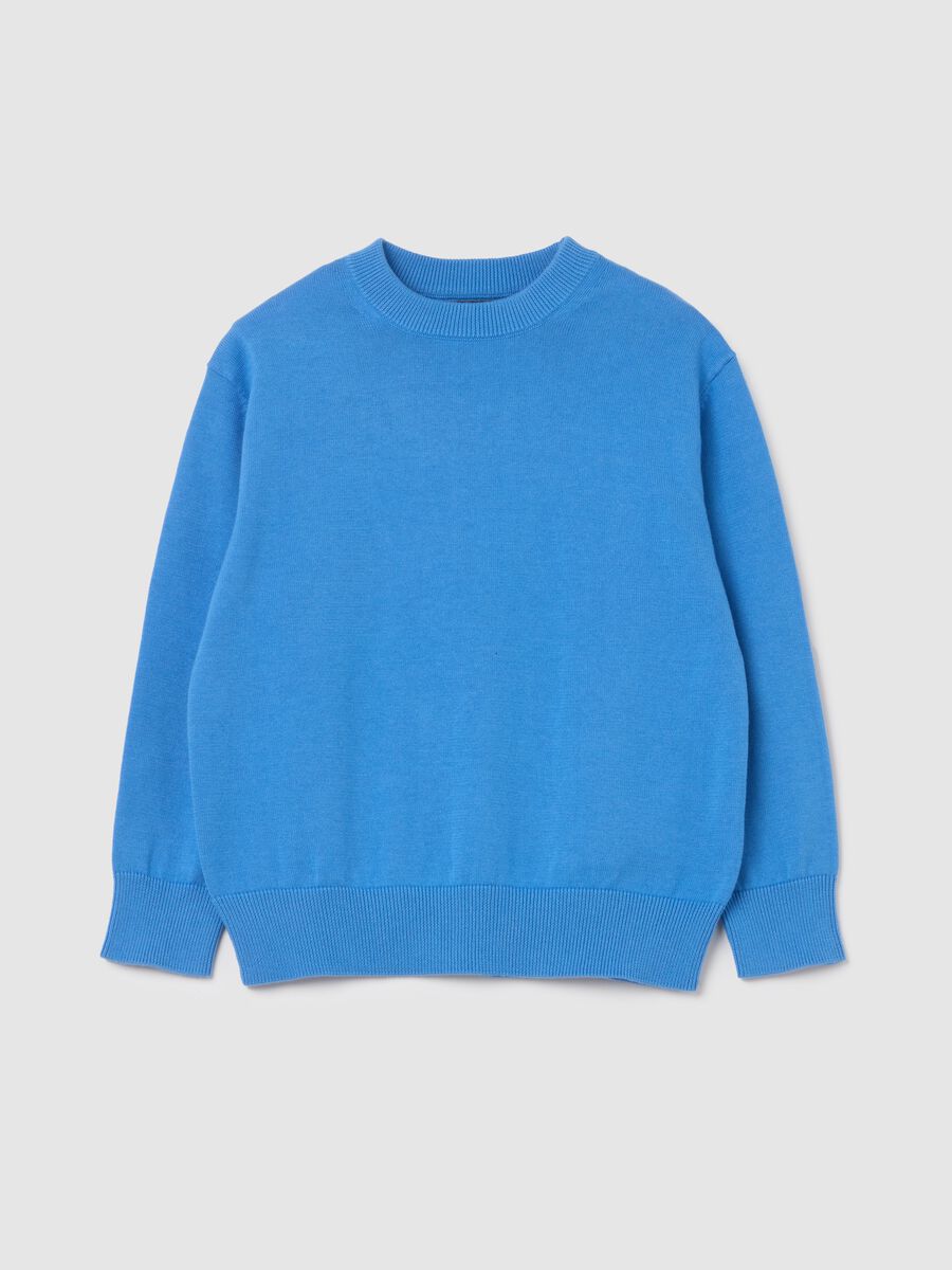 Solid colour cotton pullover_0