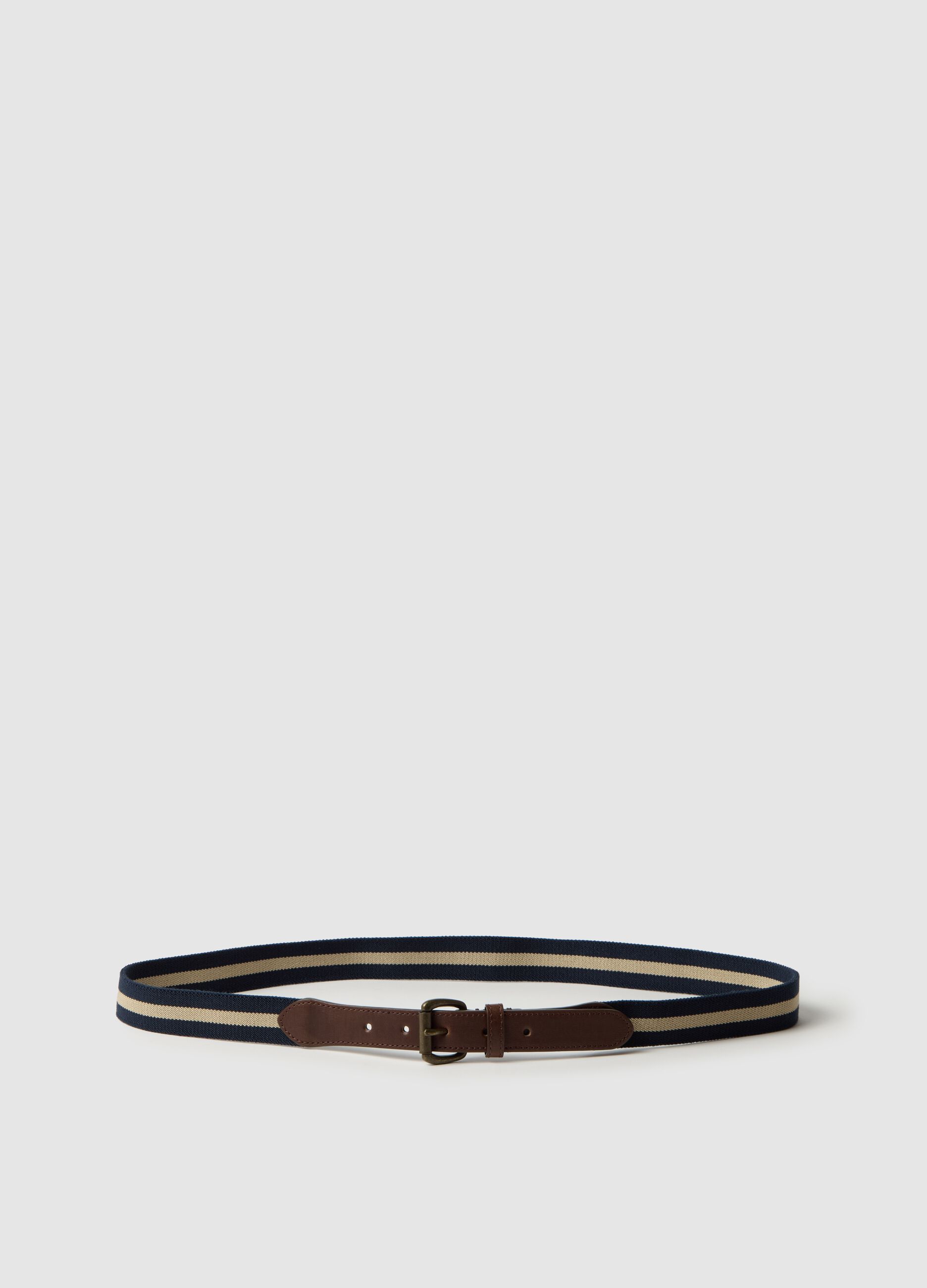 Belt with striped fabric