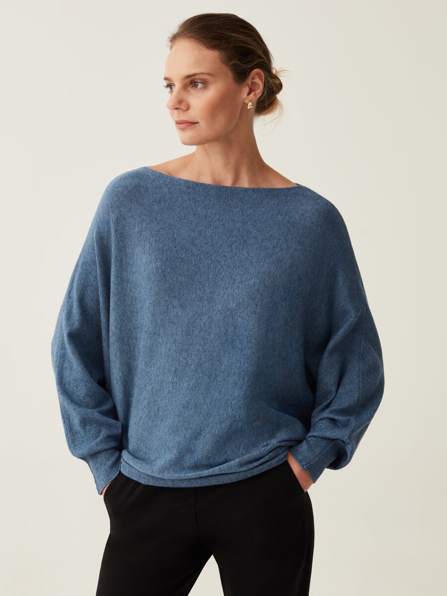 Maglia oversize con scollo a barca_0