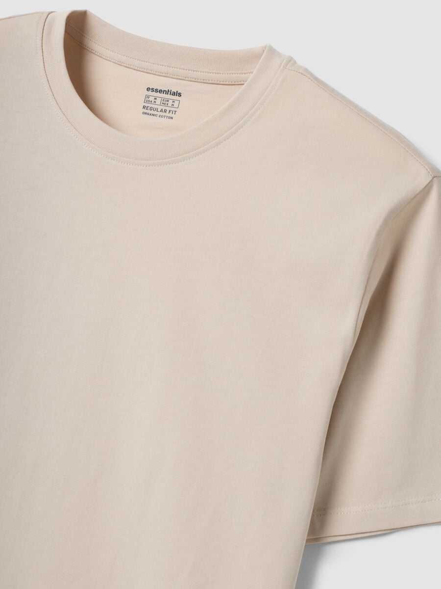 Beige organic cotton jersey T-shirt, regular fit_2