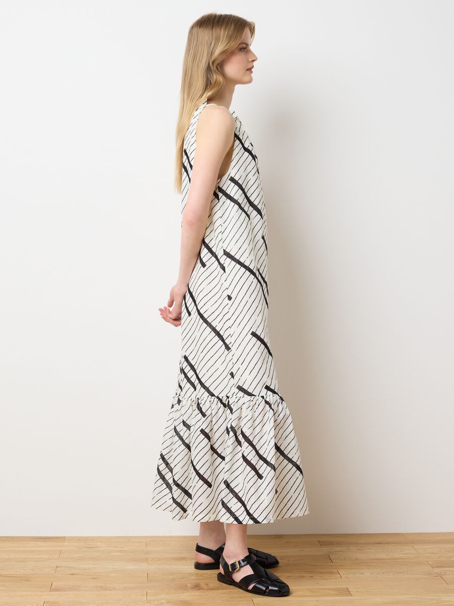 Women's long dress in pure multicolour cotton, oversized_2