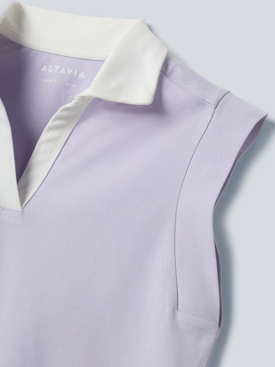Polo sportiva viola in cotone elasticizzato ALTAVIA COURT_5