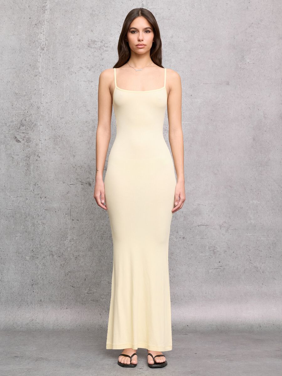 Long Dress Pastel Yellow_0