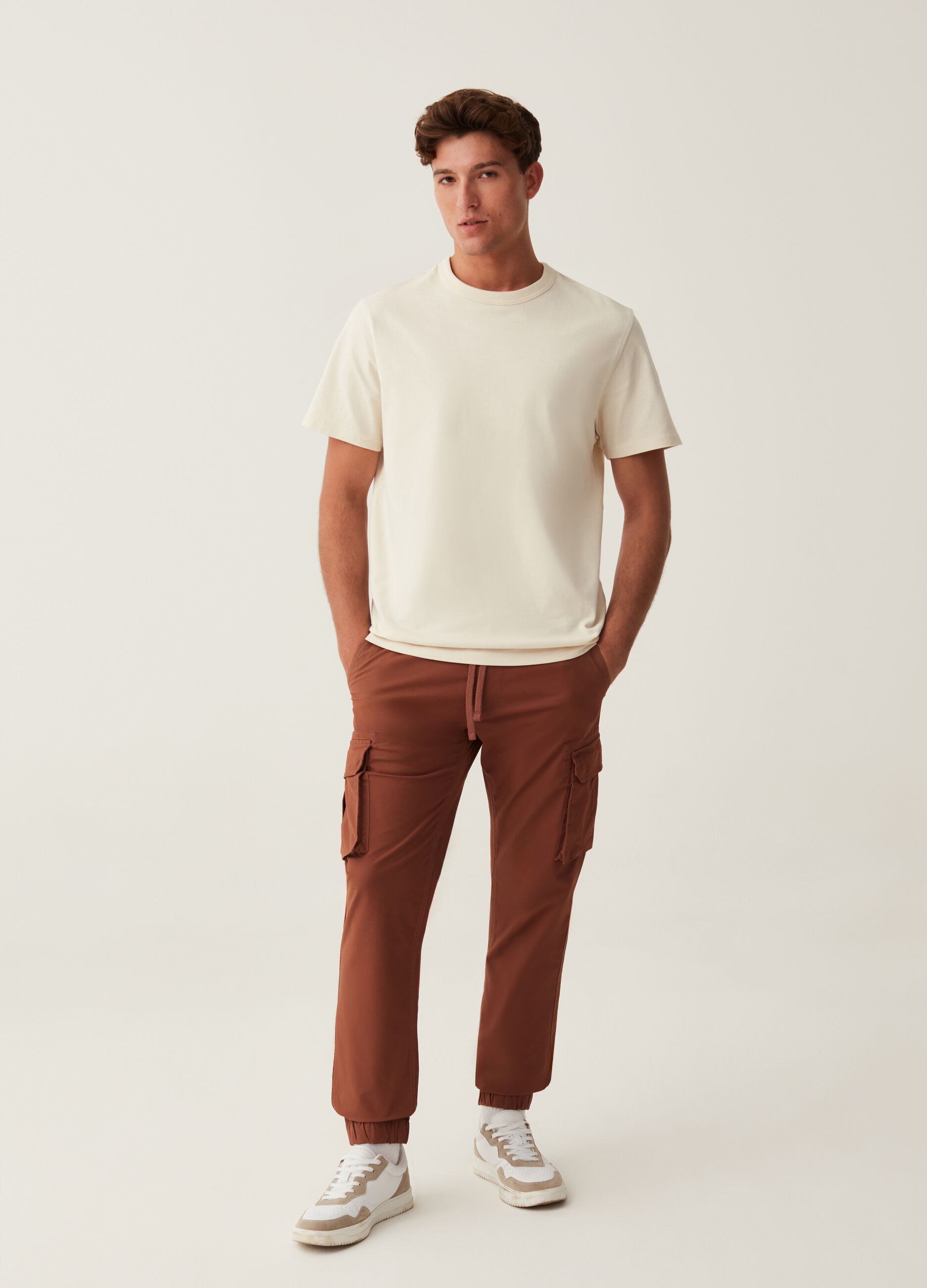 Pantalone cargo con coulisse_0