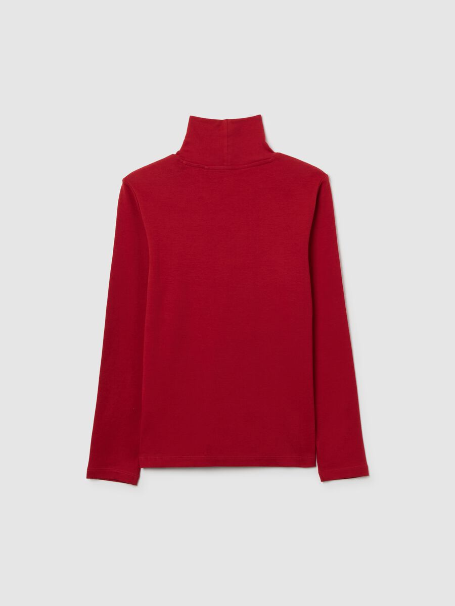 Maglia da ragazzo in puro cotone rossa regular fit_1