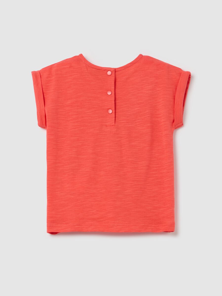 Cotton T-shirt with broderie anglaise insert_1
