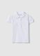 White pure cotton girl's polo regular fit with ruffles_0