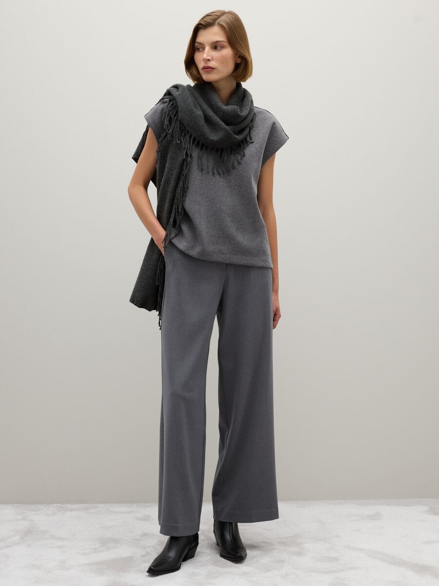 Grey Flare Trousers_0