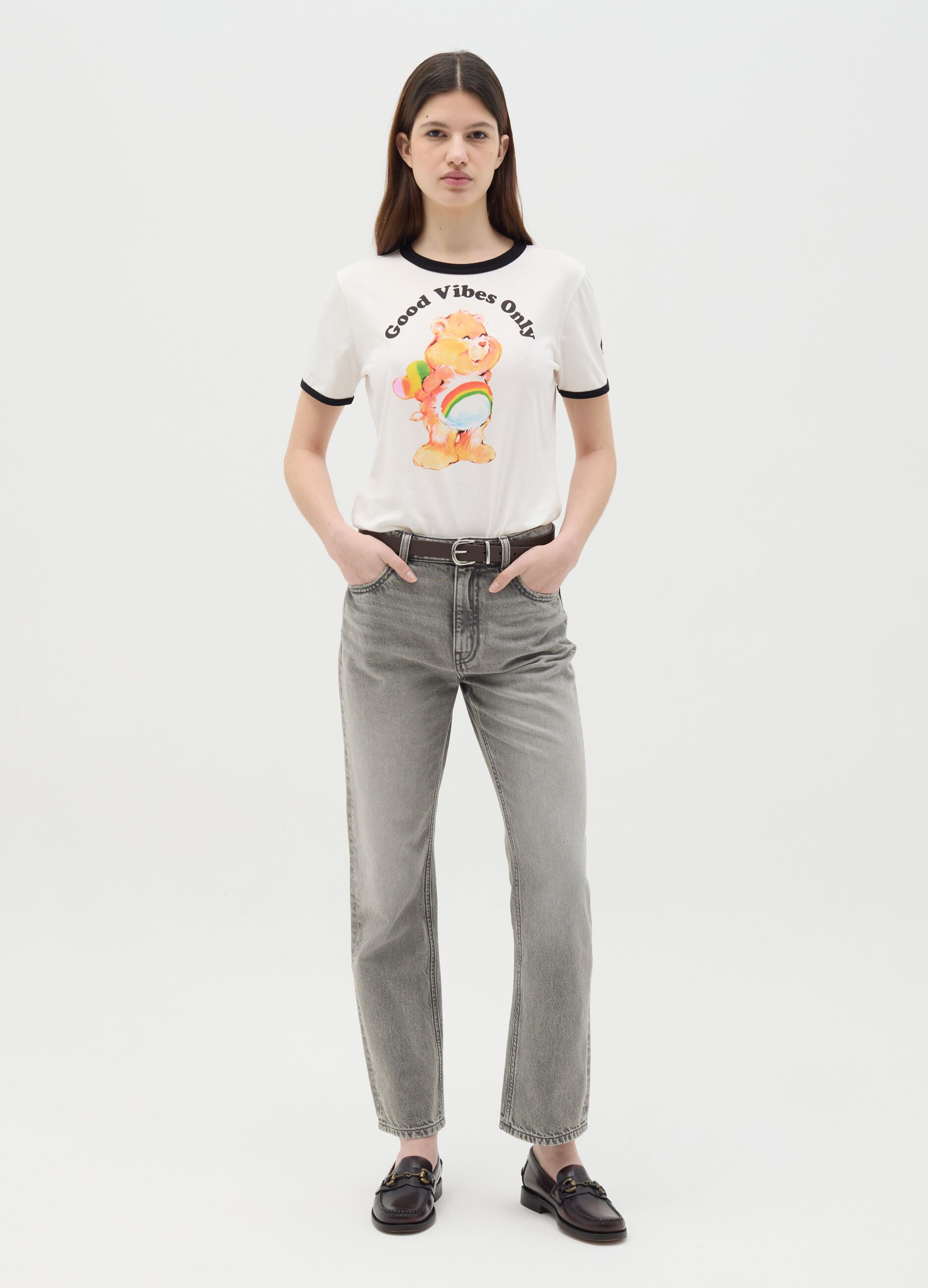 White T-shirt in cotton with Care Bears print