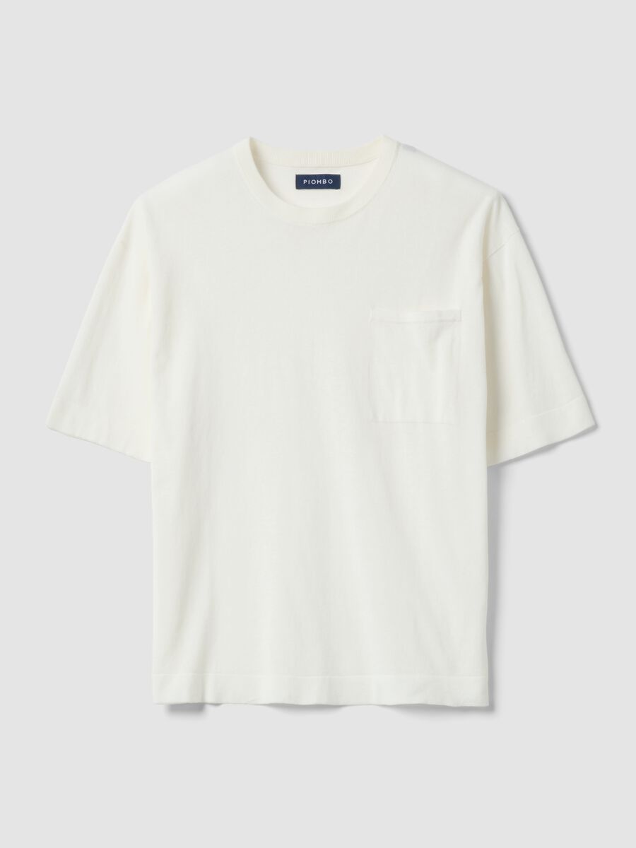 T-shirt bianca in puro cotone a maniche corte regular fit_0