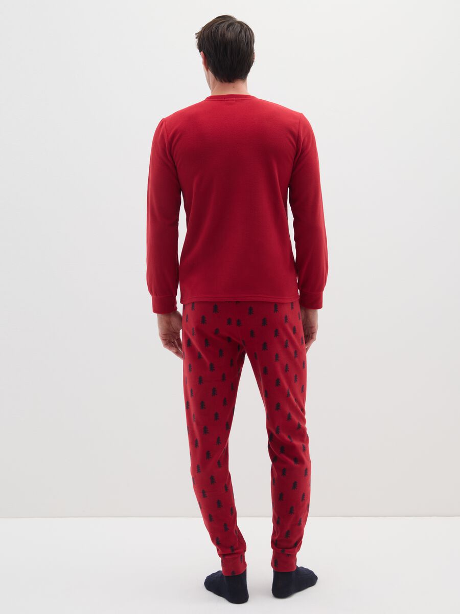 Red long pyjamas regular fit with Christmas motifs_2