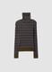 Brown striped fitted crew-neck jumper in viscose blend_0