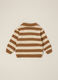 Striped Brown Sweater with Polo Collar_1