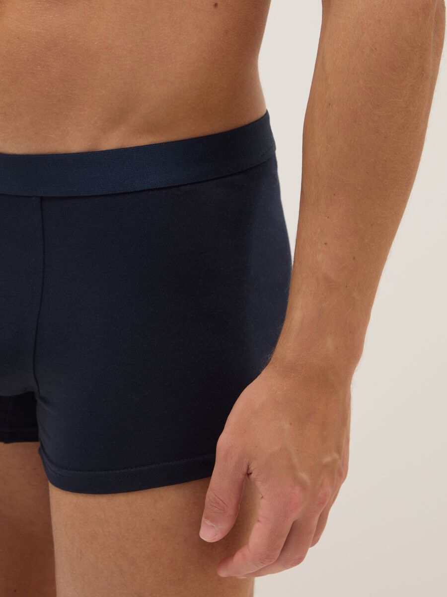 Tripack men's boxer shorts in stretch cotton blue regular fit_3