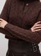 Brown regular fit cardigan with knit pattern and buttons_3