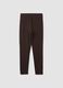 Leggings marroni in punto Milano di viscosa elasticizzata skinny fit_6