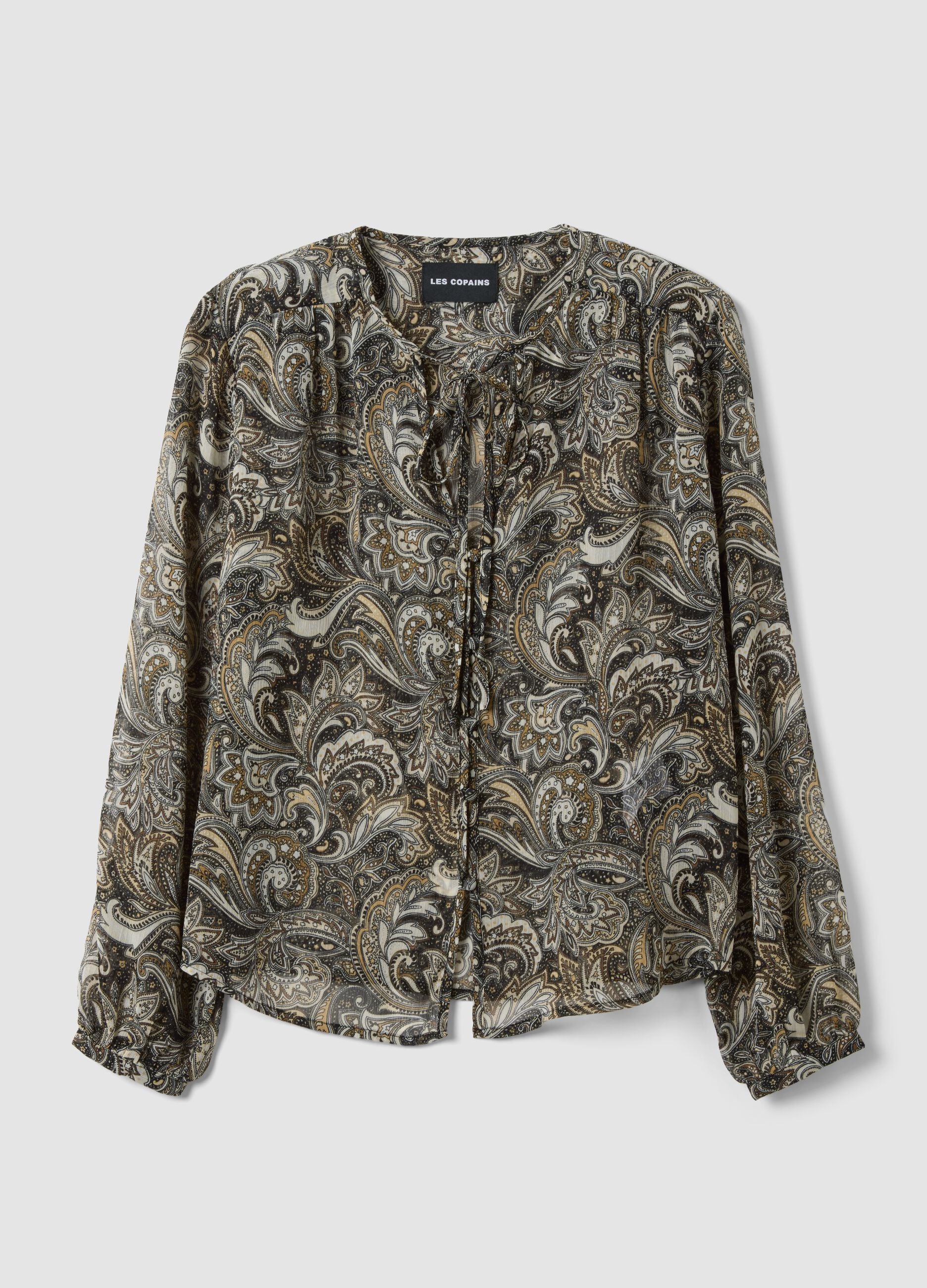 Multicolour paisley-print long-sleeve shirt