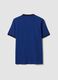 T-shirt fitted blu in puro cotone con profili a contrasto_6