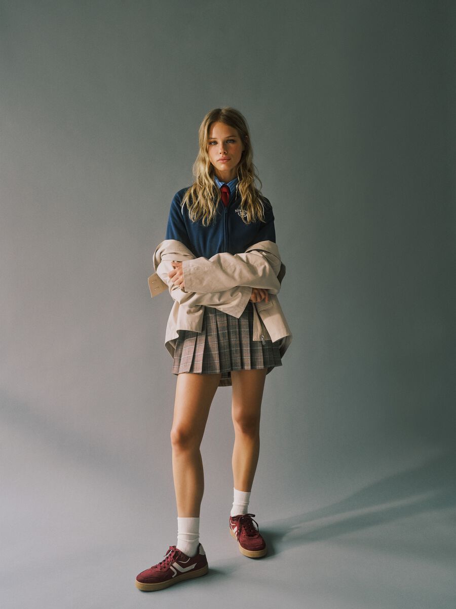 Multicolour Pleated Skirt_0