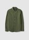 Green pure cotton regular fit shirt_4