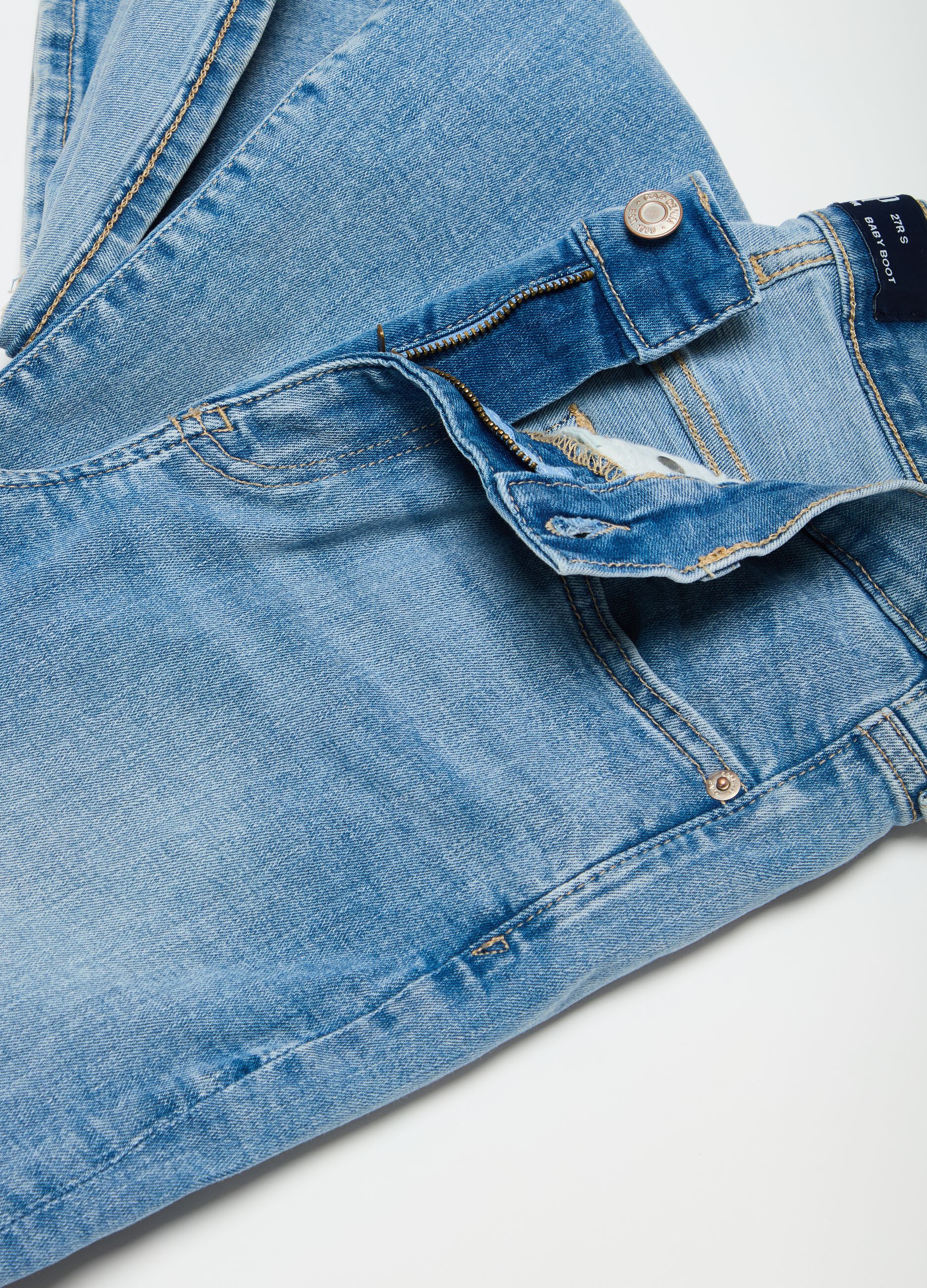 Jeans mini bootcut flare fit a vita media