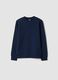 Felpa blu navy in puro cotone organico girocollo_0