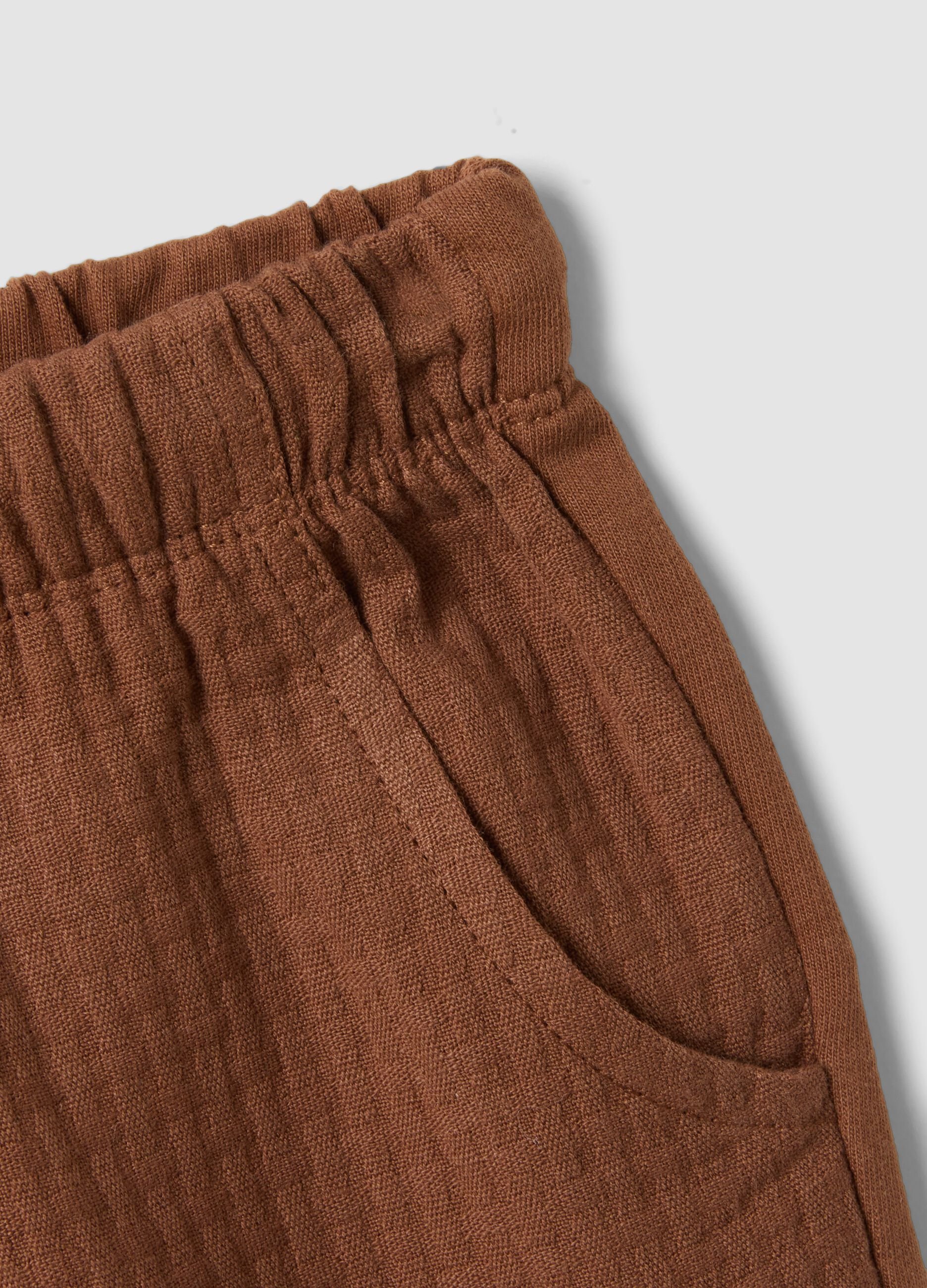 Brown shorts in pure cotton