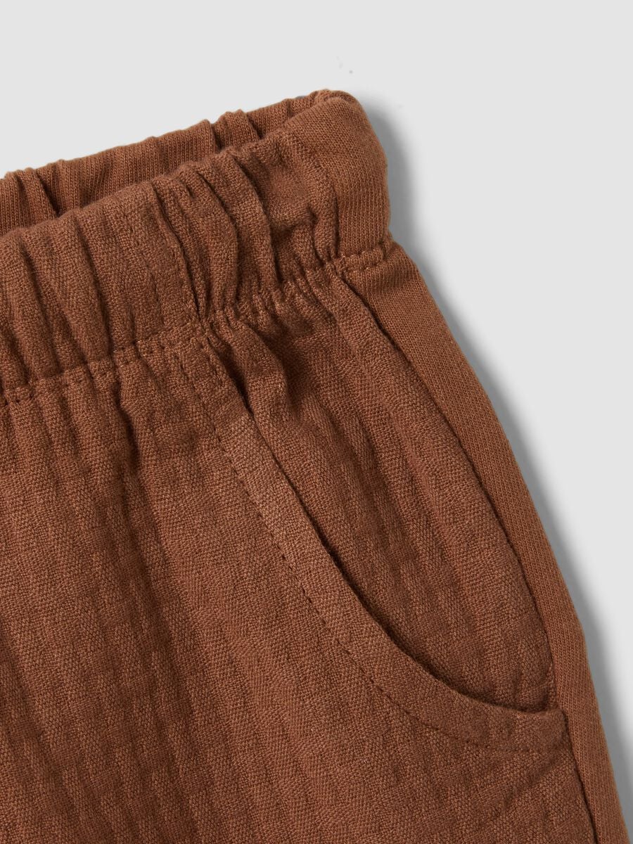 Brown shorts in pure cotton_2