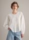 Camicia bianca in puro cotone regular fit con inserti traforati_1