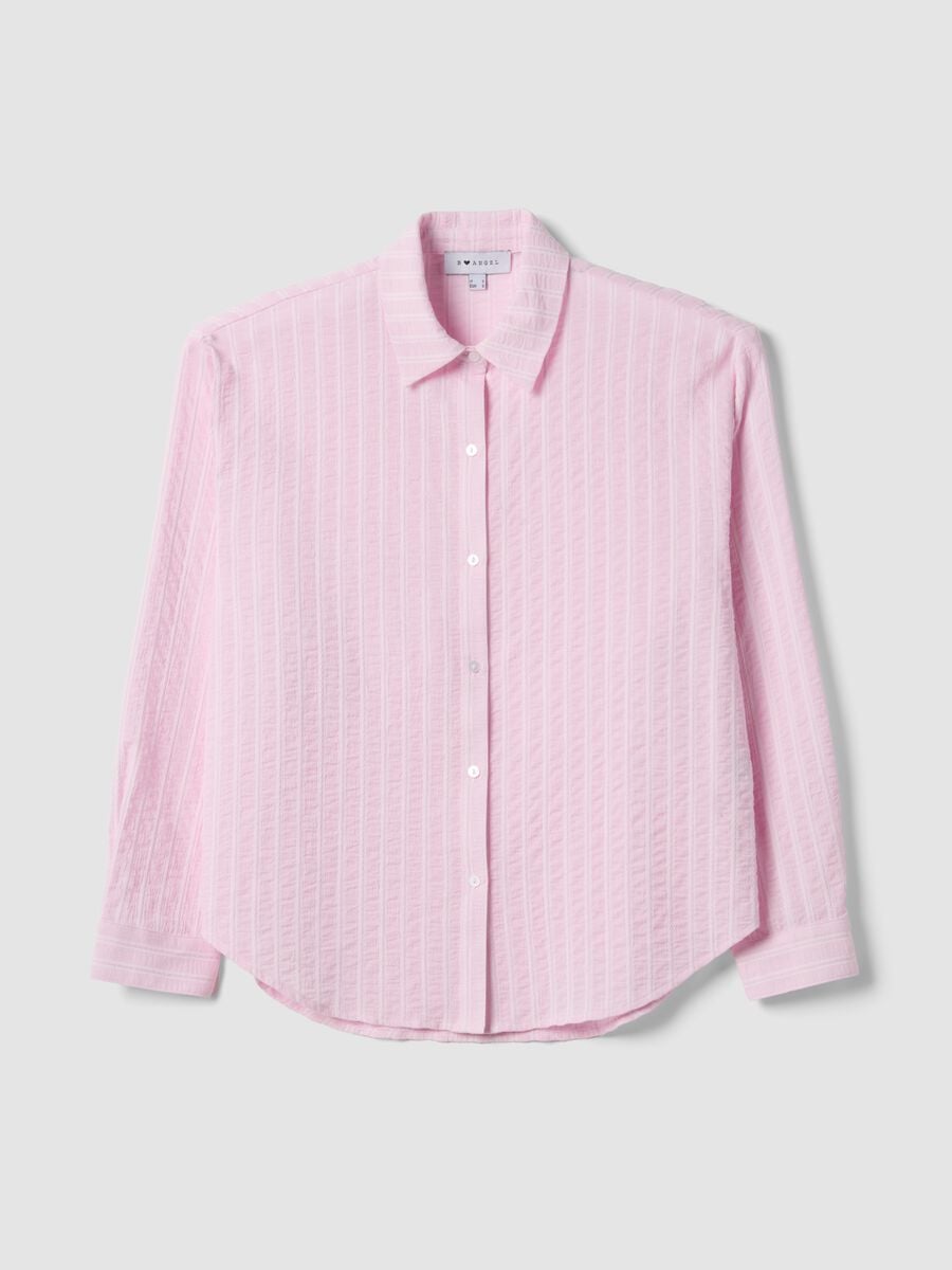 Camicia in puro cotone a righe multicolor oversize fit_4