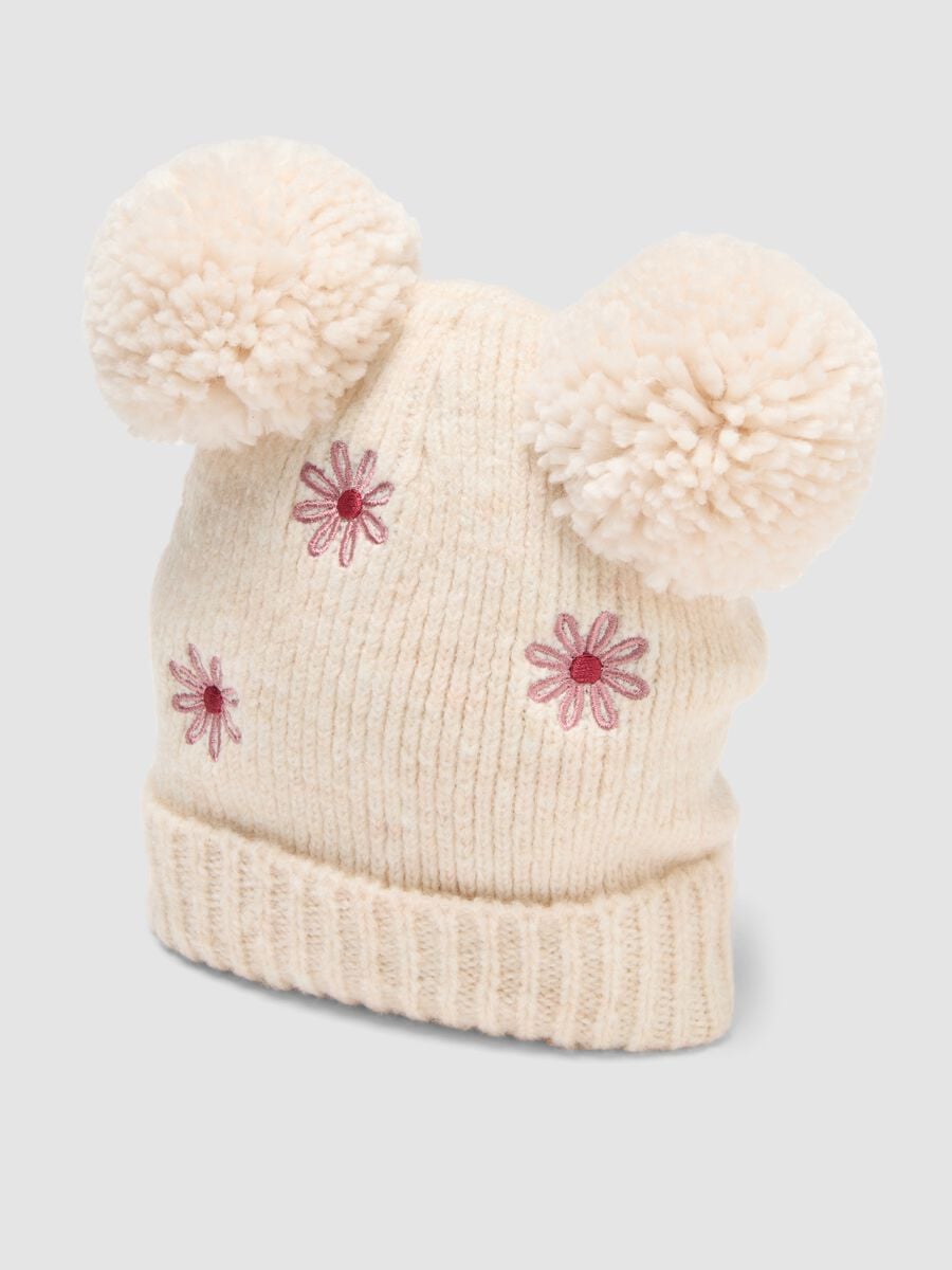 Set cappello, sciarpa e muffole beige in tessuto elasticizzato_2