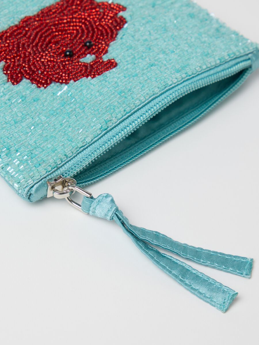 Blue Coin Purse with Red Bead Decoration Ovs_2