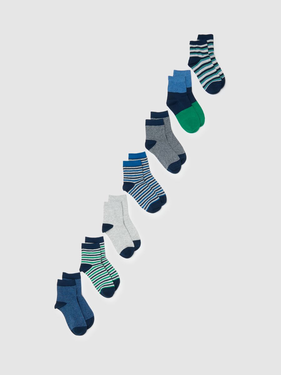 Multipack of multicoloured cotton blend socks for children_0