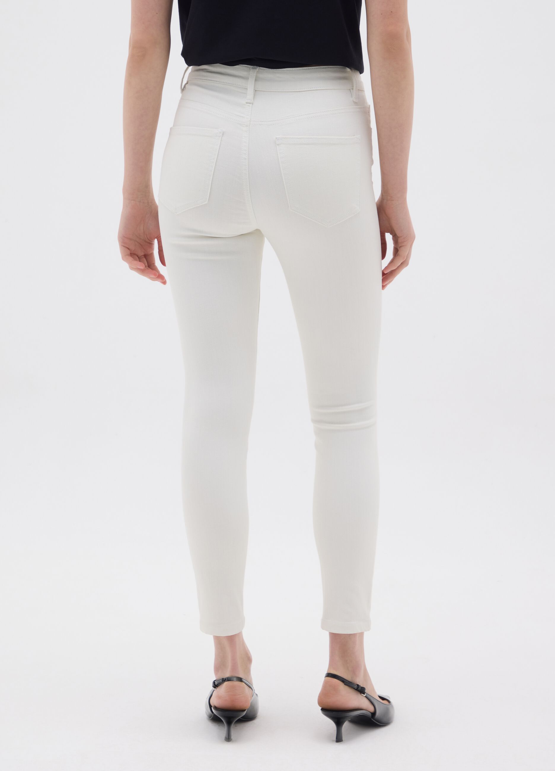 Women's white skinny fit denim jeans