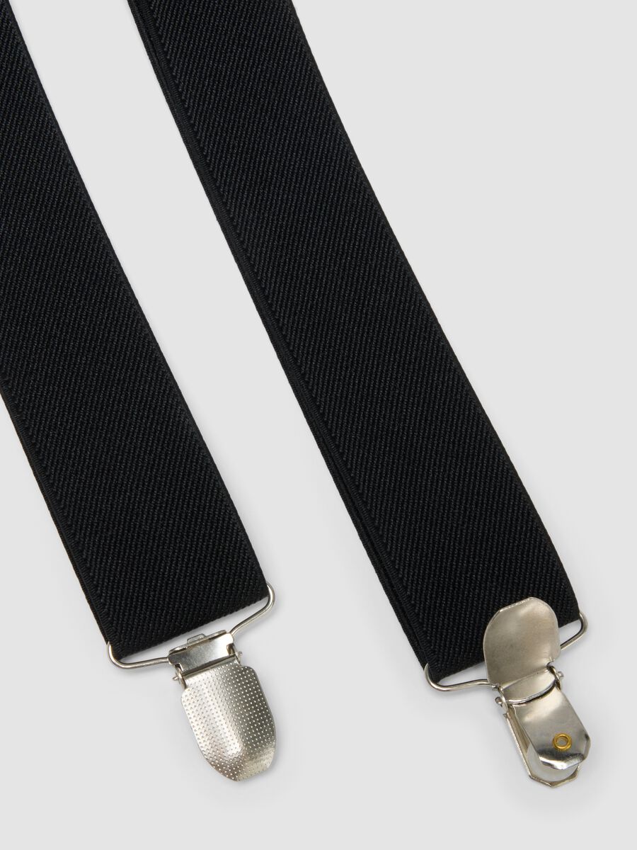 Bretelle nere elasticizzate con clip in metallo_1