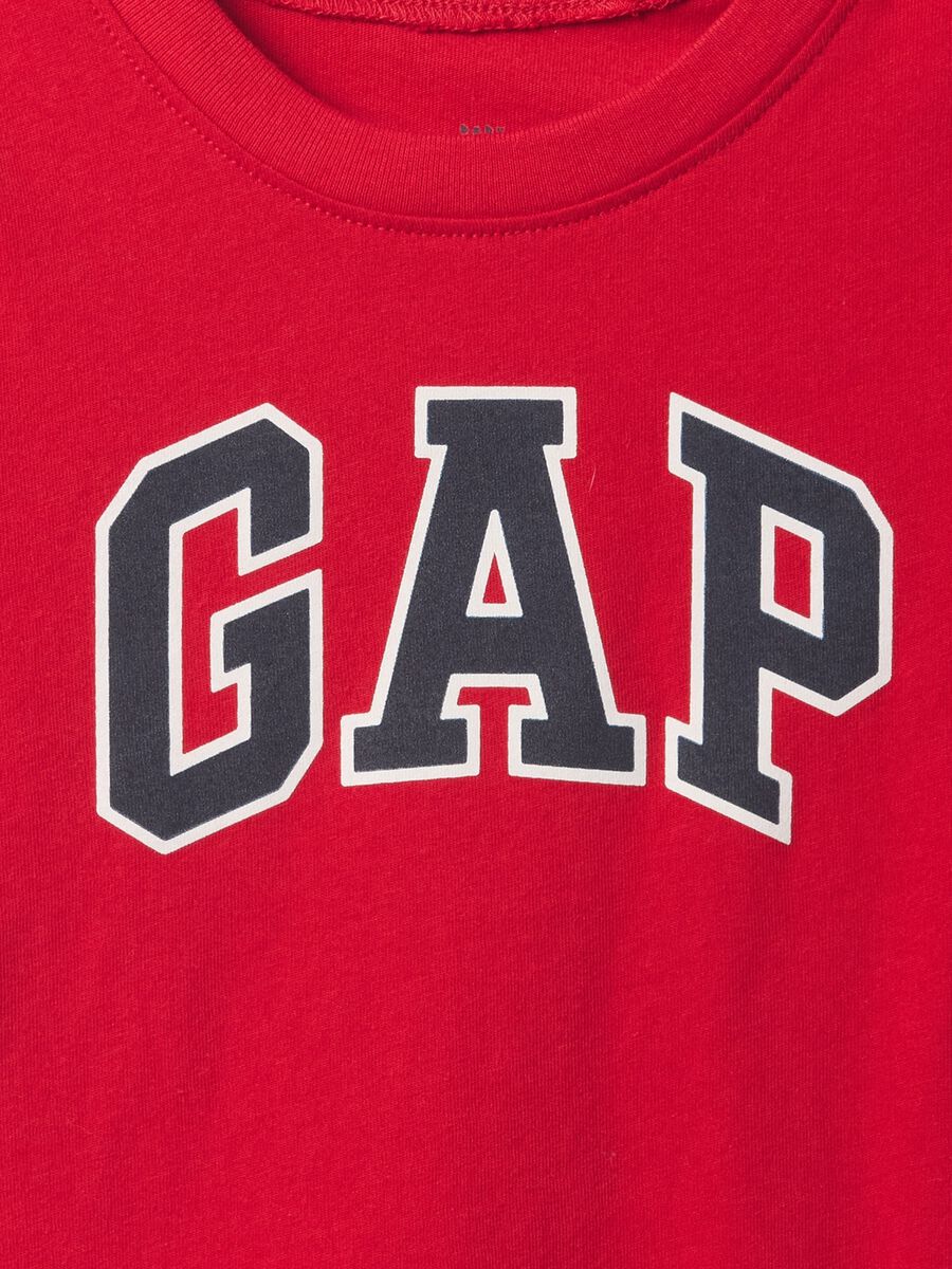 Red short sleeve cotton T-shirt with GAP logo_2