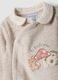 Brown organic cotton-blend sleepsuit with woodland animal embroidery_2