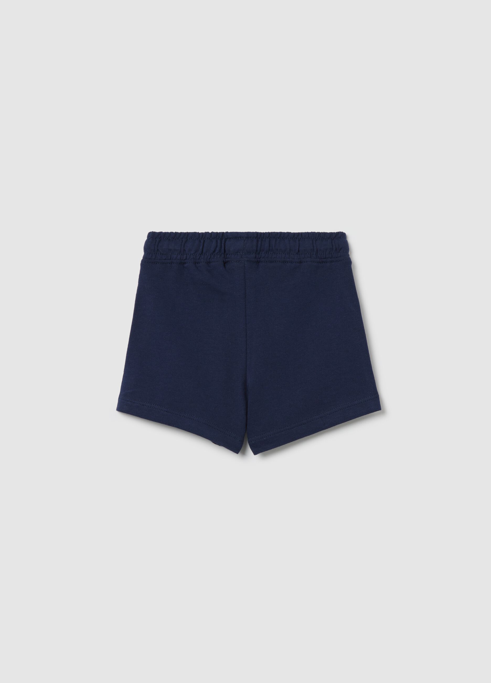 Short da bambina in puro cotone blu con girovita elasticizzato
