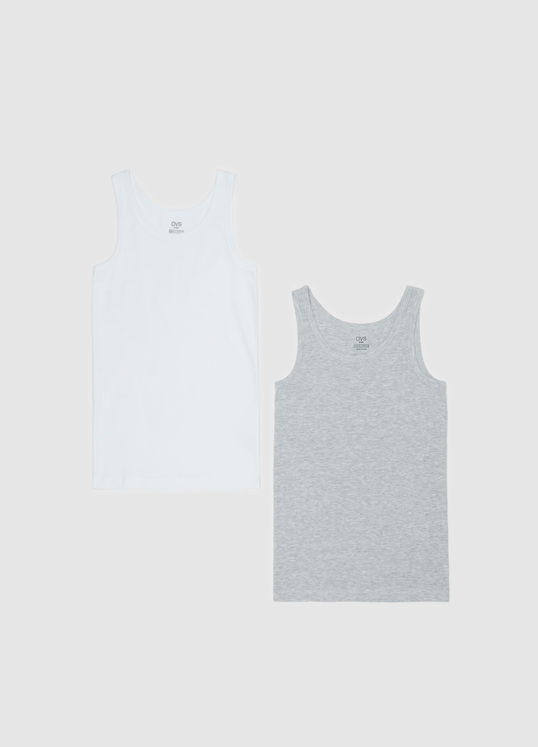 Two-pack racerback vests in organic cotton