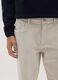 Stretch cotton beige regular fit trousers_3