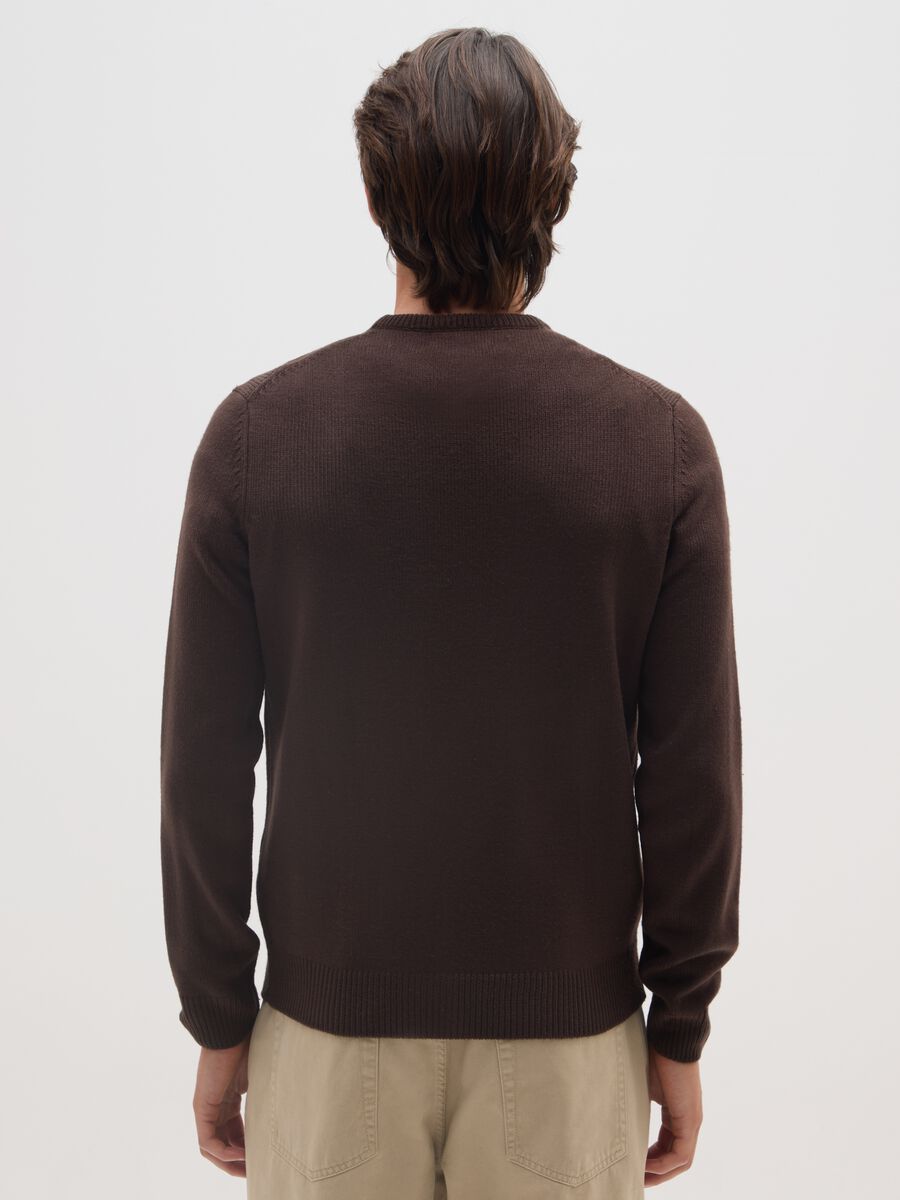 Brown crew neck sweater regular fit_2