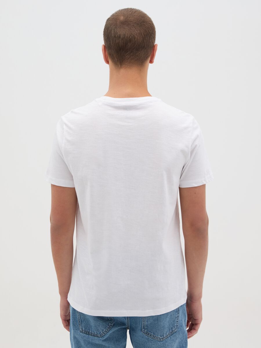 White pure cotton T-shirt with Ramen print_3