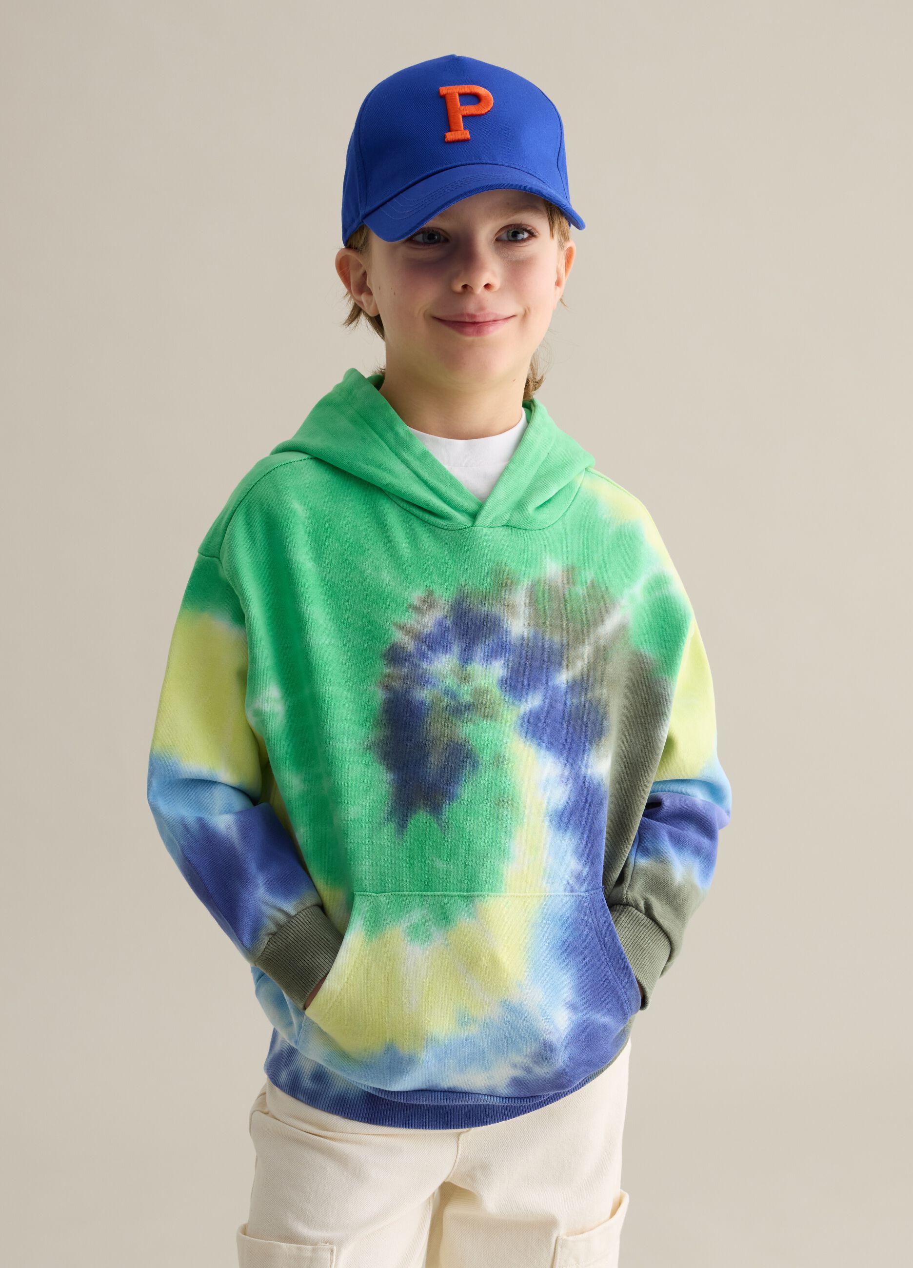 Tie Dye sweatshirt in French terry with hood