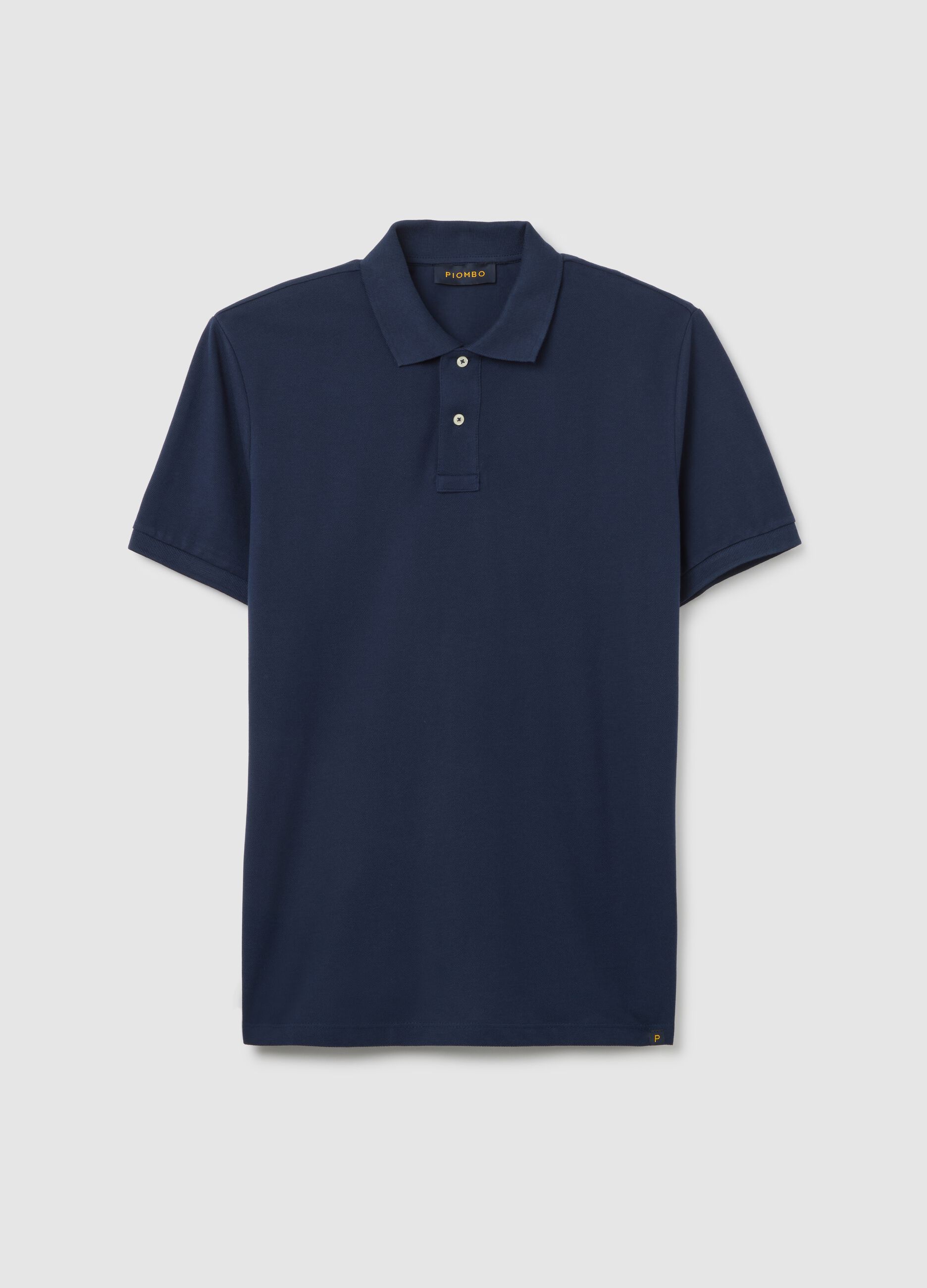 Polo da uomo in puro cotone Supima blu regular fit
