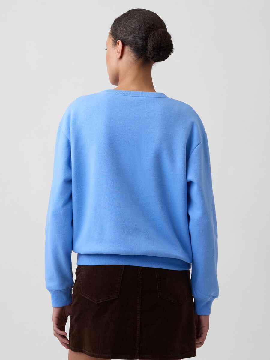 Light blue cotton-blend crewneck sweatshirt with GAP logo_2