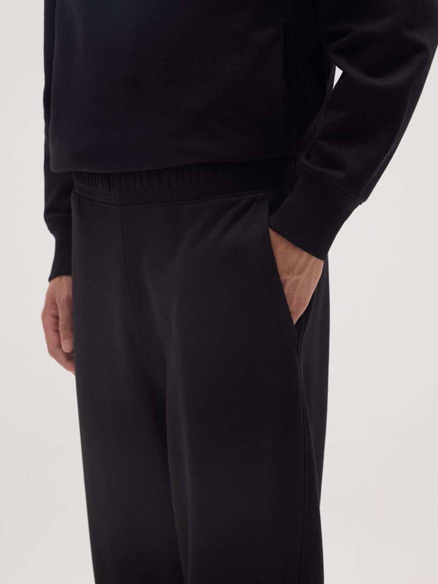Black pure cotton oversized trousers_3
